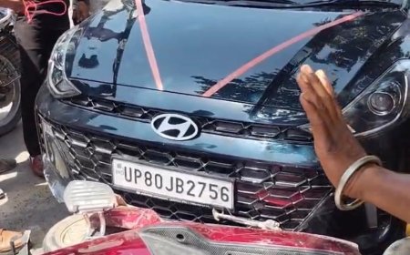 बेकाबू कार का कहर, विकलांग की ट्राईसाइकिल चकनाचूर, एक्टिवा सवार को भी घसीटा