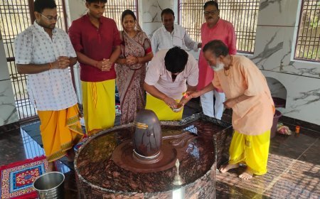 शनि प्रदोष पर बटेश्वर के परमार्थ धाम में हुआ रुद्राभिषेक, विप्र, धेनु, सुर और संत पूजन भी हुआ