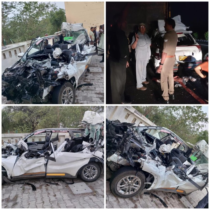 आगरा-लखनऊ एक्सप्रेसवे पर मौत बनकर दौड़ी रफ्तार: फतेहाबाद क्षेत्र में कंटेनर में समाई कार के परखच्चे उड़े, तीन की दर्दनाक मौत, पांच जिंदगी के लिए जूझ रहे