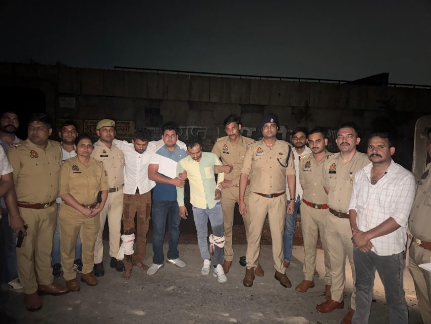 ताजमहल के यलो जोन में चेन लूटने वाले बदमाशों से पुलिस की मुठभेड़, दोनों के पैरों में लगी गोली