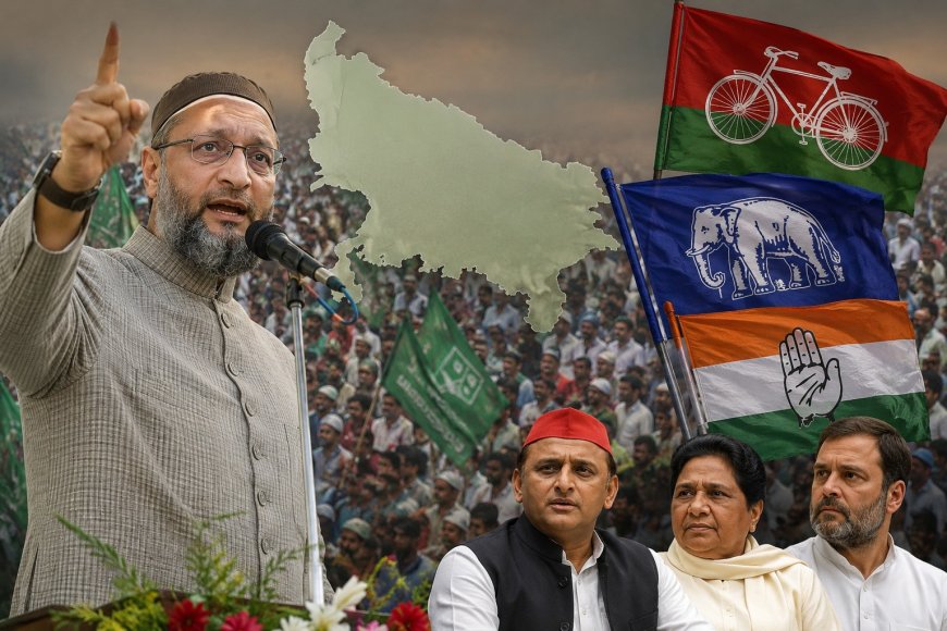 यूपी की चुनावी बिसात पर ओवैसी की दस्तक: बसपा से नजदीकियां बढ़ने के संकेत, यह मेल हुआ तो सपा की चिंता बढ़ेगी, 2027 के रण में क्या एआईएमआईएम बनेगी 'गेम चेंजर'