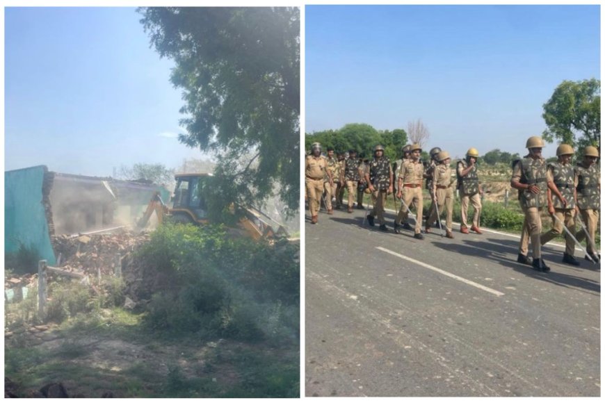 तीन साल बाद अंगूठी तालाब हुआ अतिक्रमण मुक्त, मंदिर-मस्जिद समेत अवैध निर्माण ध्वस्त