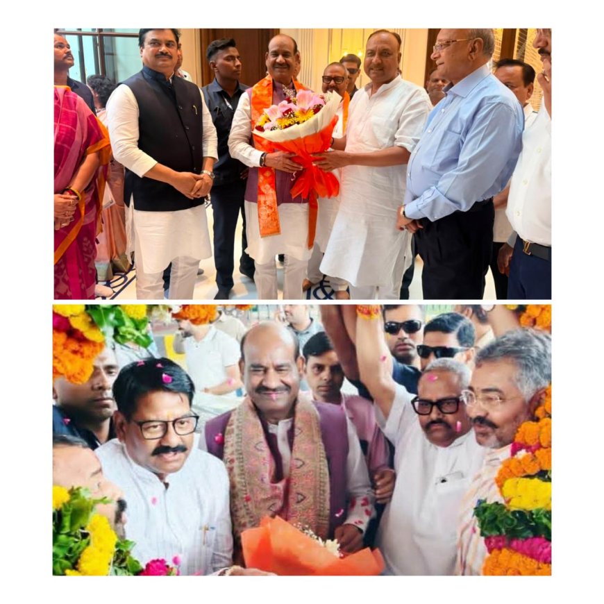 आगरा में लोकसभा अध्यक्ष का जोरदार स्वागत, सांसद नवीन जैन के आवास पर भी हुआ अभिनंदन