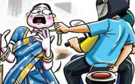 पुलिस की मौजूदगी वाले इलाके में चेन स्नैचिंग, दौड़ती रह गई महिला, सीसीटीवी में कैद हुई वारदात