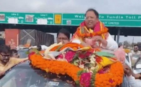 भाजपा प्रदेश महामंत्री रामप्रताप का आगरा में भव्य स्वागत, हाईवे पर लगा कई किलोमीटर लंबा जाम