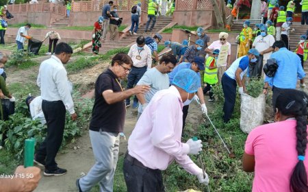 350 स्वयंसेवकों का गोकुल में स्वच्छता संकल्प: कई शहरों से पहुंचे सेवाभावी हाथ, 'स्वच्छ ब्रज' के लिए घाट और नंद भवन में श्रमदान
