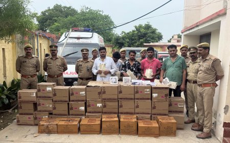एंबुलेंस बनी ‘शराब एक्सप्रेस’, सायरन की आड़ में शराब तस्करी का खेल बेनकाब, पांच गिरफ्तार