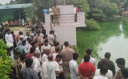 आगरा के पिनाहट क्षेत्र में तालाब से निकाला गया अधेड का शव, संदिग्ध हालात में गिरने से हुई मौत