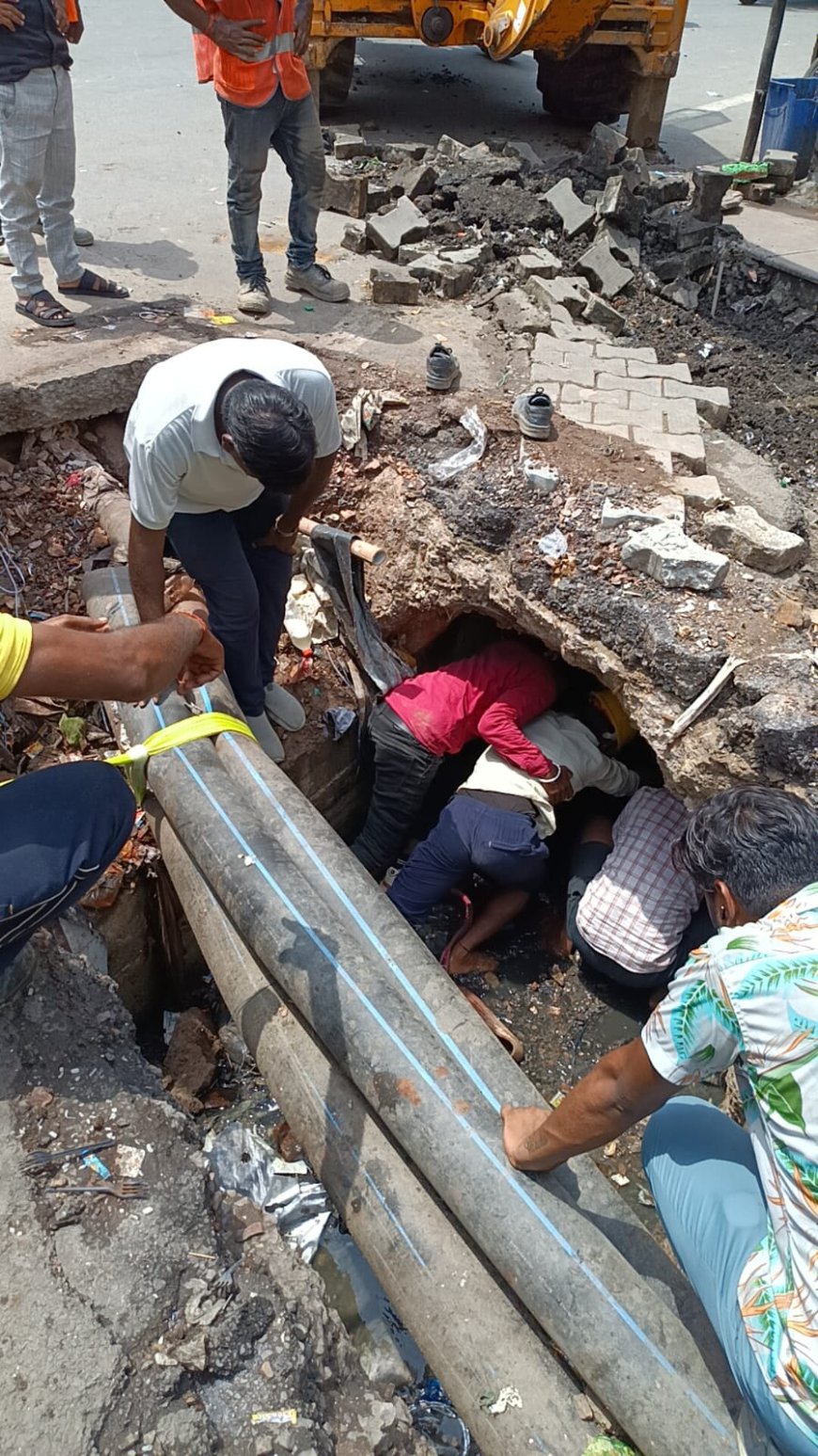 आगरा में सात घंटे तक नाले में तड़पती रही गर्भवती गाय, सूचना देने के बाद भी नगर निगम अधिकारियों के कानों पर जूं नहीं रेंगी, थक हारकर पार्षद किशन नायक ने नाले में खुद उतरकर सफाईकर्मियों की मदद से बचाई बेजुबान की जान