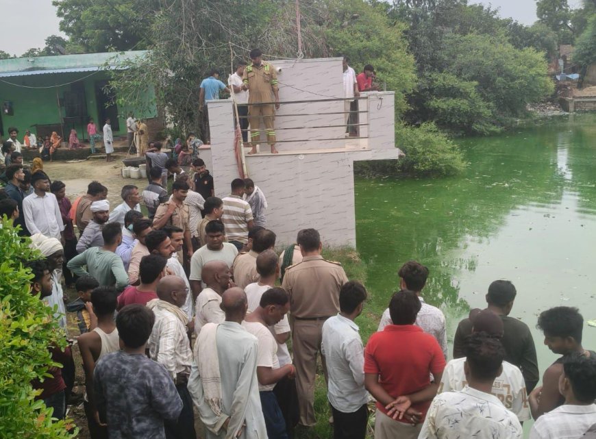 आगरा के पिनाहट क्षेत्र में तालाब से निकाला गया अधेड का शव, संदिग्ध हालात में गिरने से हुई मौत