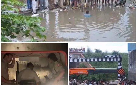 आगरा में बड़ा हादसा टला, जलभराव में छिपे 20 फीट गहरे गड्ढे में पलटा ऑटो, पांच यात्रियों की जान बची