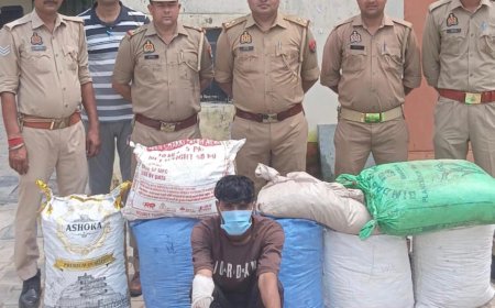 कैंटर में क्रेटों के नीचे छिपाकर ला रहे थे 51 लाख का गांजा, आगरा पुलिस ने चालक को दबोचा