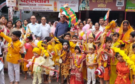 सरस्वती शिशु मंदिर के 200 भैया-बहनों ने निकाली कांवड़ यात्रा, हर-हर महादेव के जयघोष की गूंज