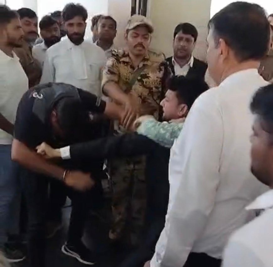 कोर्ट परिसर में हाई-वोल्टेज फैमिली ड्रामा, पति-पत्नी के विवाद में जमकर मारपीट