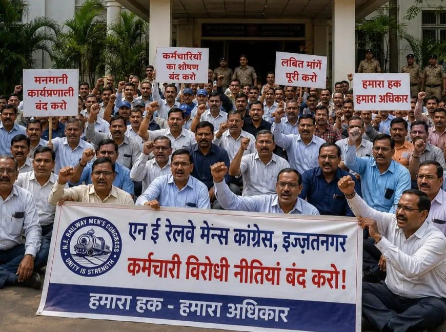इज्जतनगर मंडल में रेल कर्मचारियों का आर-पार का ऐलान, 25 अगस्त से अनिश्चितकालीन भूख हड़ताल