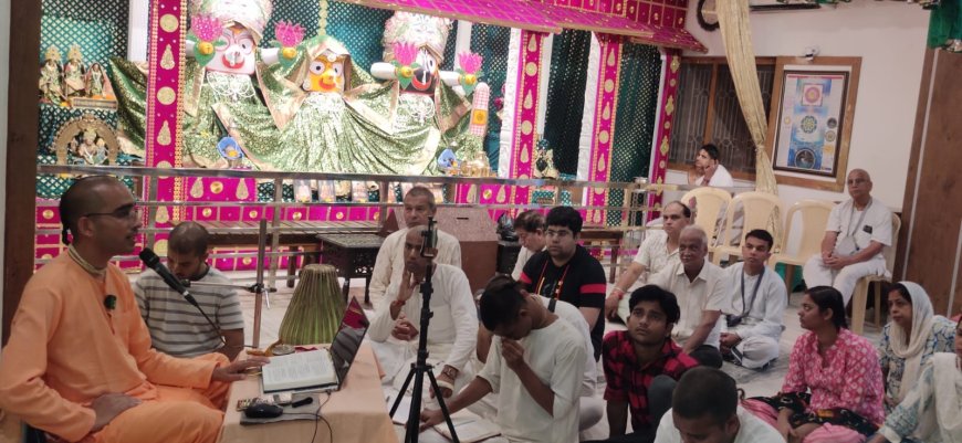 श्रीजगन्नाथ मंदिर में श्रीकृष्ण जी की बाल लीलाओं का भावपूर्ण वर्णन, भगवान को बालक मानकर प्रेम करने वाले बृजवासियों के सौभाग्य की महिमा सुन भावविभोर हुए श्रद्धालु