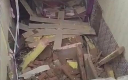कागारौल थाने में भरभराकर गिरी एसओ आवास की छत, मचा हड़कंप