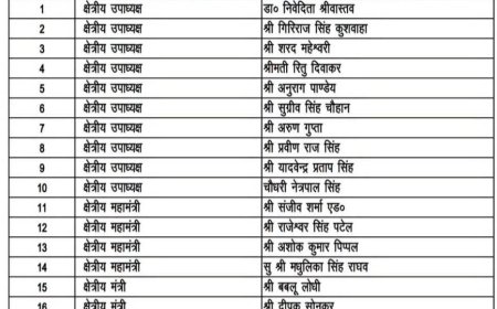 भाजपा बृज क्षेत्र कार्यसमिति घोषित,37 सदस्यीय टीम में आगरा का बढ़ा सियासी कद
