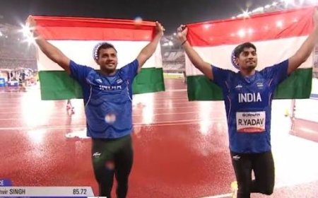  जैवलिन में भारत का डबल धमाल,  यशवीर ने जीता सिल्वर,  रोहित के नाम ब्रॉन्ज