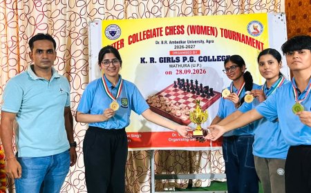 आगरा कॉलेज की महिला शतरंज टीम ने मारी बाजी, ओवरऑल चैंपियनशिप पर कब्जा