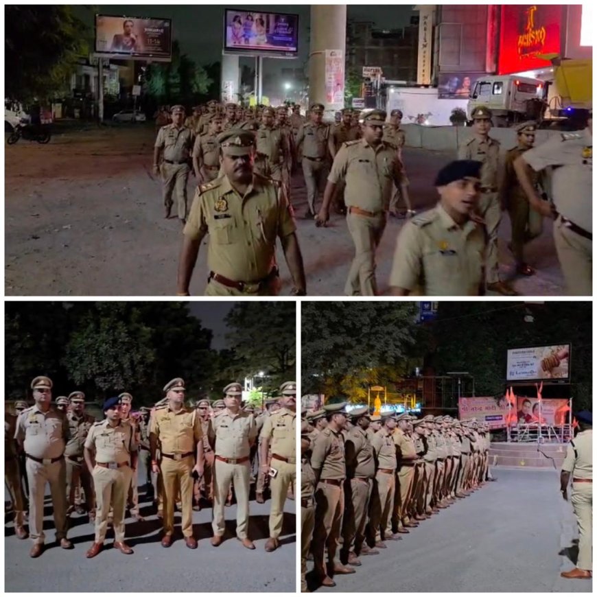 त्योहारों से पहले आगरा पुलिस का बड़ा सुरक्षा अभ्यास, देर रात सड़कों पर उतरे अफसर