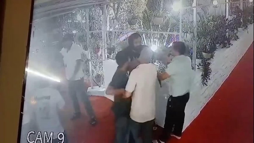 होटल में नशेड़ी युवकों का हाईवोल्टेज हंगामा, कर्मचारी को धमकी; सीसीटीवी में कैद हुई घटना