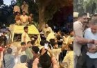 राहुल गांधी को ले जा रही बस पंचर,  कांग्रेस कार्यकर्ताओं ने किया पंचर,  बाराखंबा थाने से पुलिस ने नेता विपक्ष को छोड़ा
