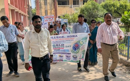 तनाव और आत्महत्या की रोकथाम पर आगरा कॉलेज की पहल, सात दिन तक विद्यार्थियों को किया जाएगा जागरूक, रिबन टाइंग और जागरूकता रैली से हुई शुरुआत