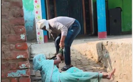 चबूतरे से महिला को फेंका, बेरहमी से पीटा, वीडियो वायरल, आरोपी जेल भेजा