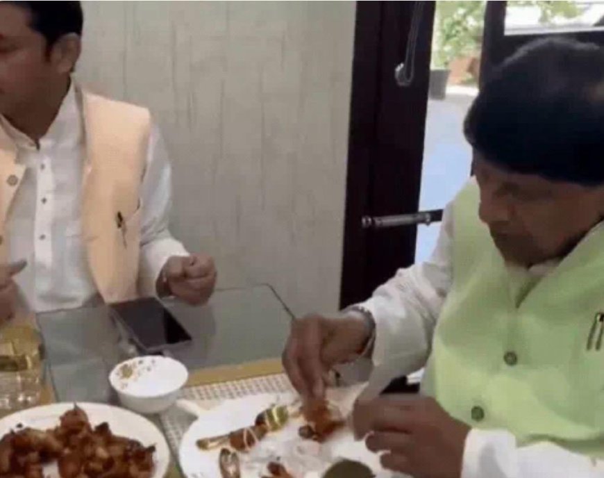 नवरात्रि में चिकन की दावत, सियासत में बवाल, सांसद रामजीलाल सुमन पर बीजेपी का हमला, सपा का पलटवार