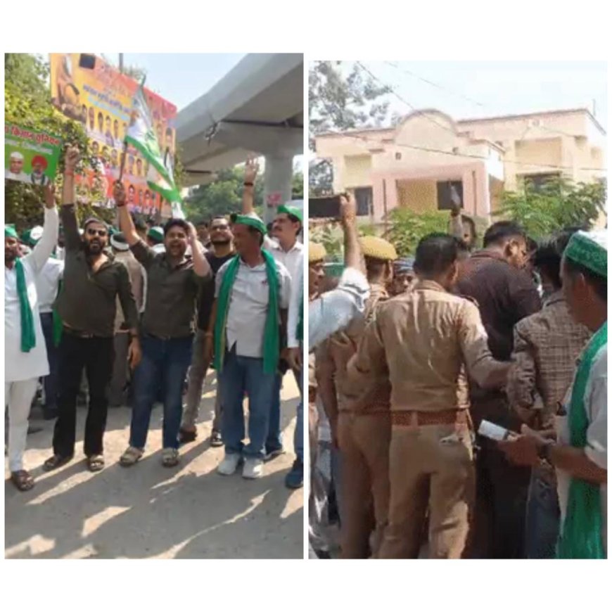 आगरा में धक्कामुक्की में जमीन पर गिरे सिटी मजिस्ट्रेट, एसआईआर के विरोध में किसानों का हंगामा